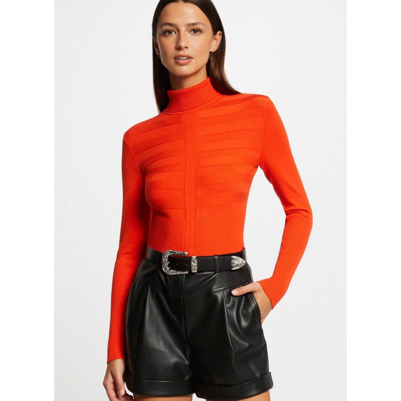 Jersey de cuello vuelto en naranja