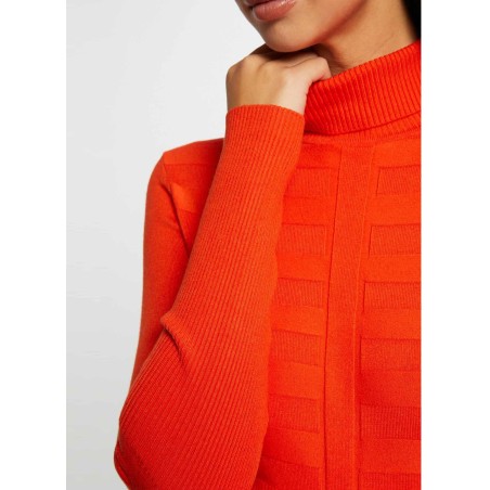 Jersey de cuello vuelto en naranja