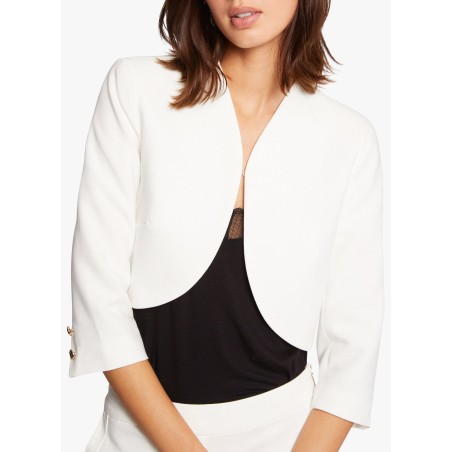 VELEO.F - Chaqueta bolero recta en blanco