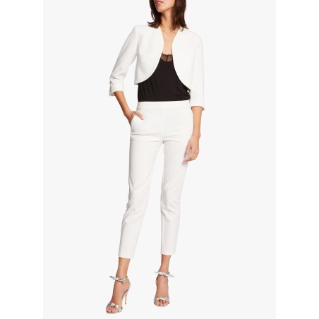 VELEO.F - Chaqueta bolero recta en blanco