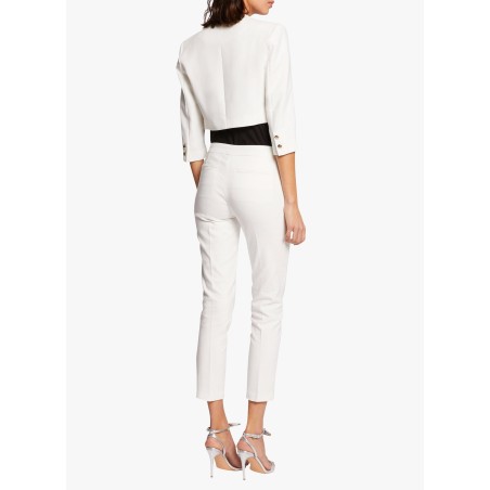 VELEO.F - Chaqueta bolero recta en blanco