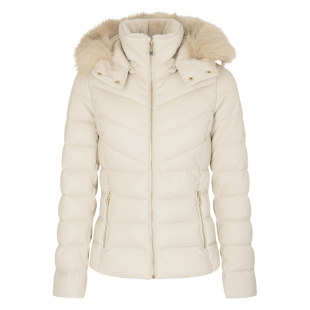 GKIDIA - Chaqueta acolchada con capucha de efecto cuero en beige