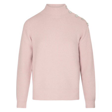 MSTORI - Jersey recto con cuello alto en rosa