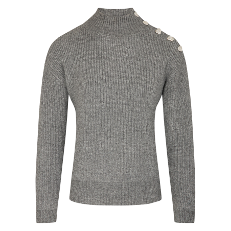 MSTORI - Jersey recto con cuello alto en gris