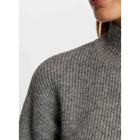 MSTORI - Jersey recto con cuello alto en gris