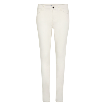 PIOUBA - Vaquero skinny de mezcla de algodón en blanco