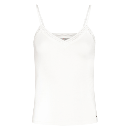 Camiseta de tirantes con cuello de pico en blanco