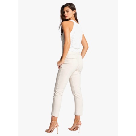 PROSY.F - Pantalón slim tobillero en beige