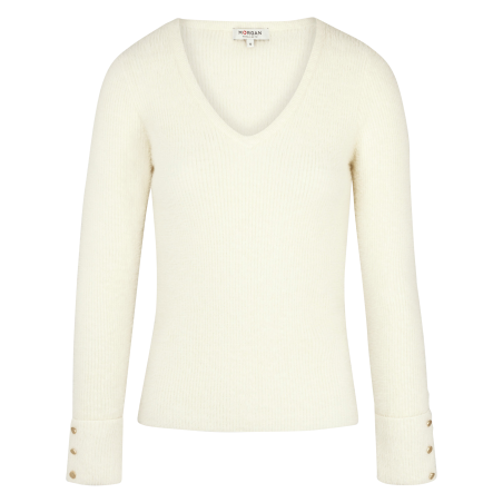 MOOVE - Jersey con cuello de pico en beige