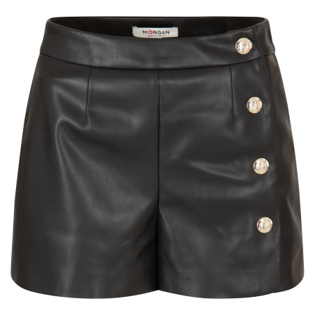 SHOFICE - Short recto con botones en negro