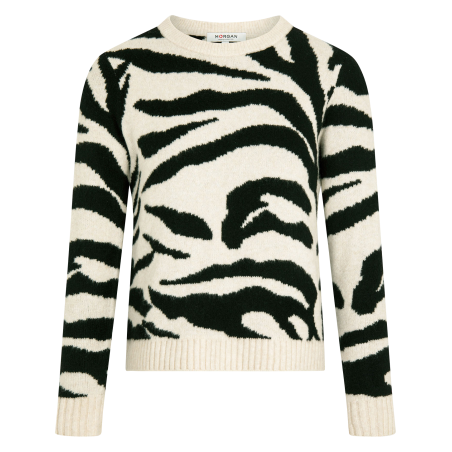 MZEBRA - Jersey de punto recto con cuello redondo en beige