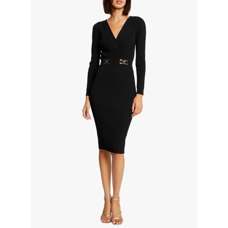 RMBIZ - Vestido midi de punto en negro