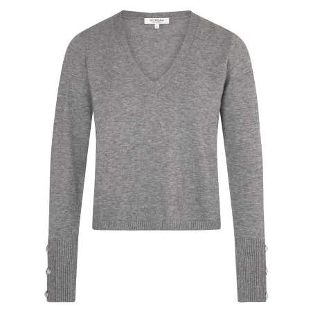 MGOLD - Jersey recto con cuello de pico en gris