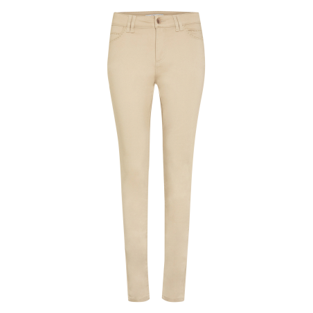 PIOUBA - Vaquero skinny de mezcla de algodón en beige