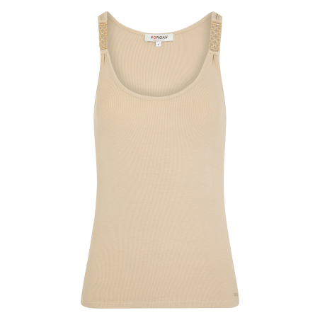 DUA - Camiseta de tirantes con detalles en beige