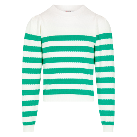 MJELY - Jersey recto a rayas con cuello alto en verde