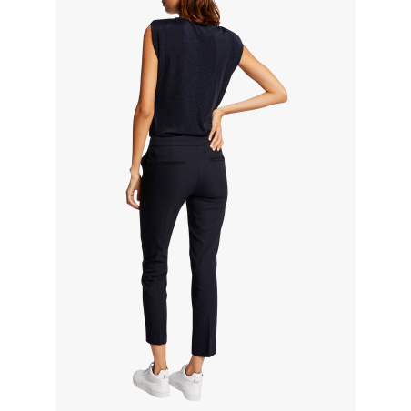 PLIME.F - Pantalón slim tobillero de mezcla de algodón en azul