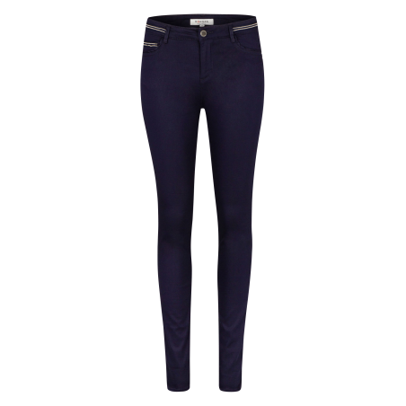 PALONA - Pantalón slim encerado en azul