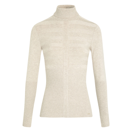 Jersey de cuello vuelto en beige