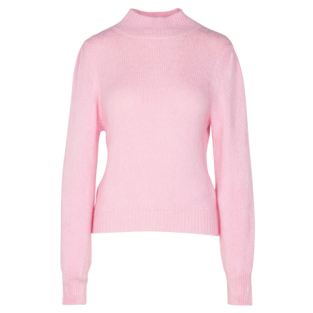 MLEONAR - Jersey recto con cuello alto en rosa