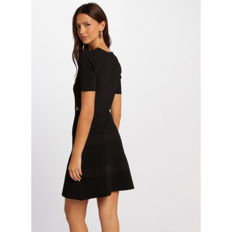 RMEY - Vestido corto con cuello de pico en negro