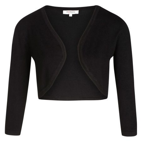 MTIRA.N - Bolero con cuello de pico y corte ajustado en negro