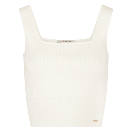 MPINK - Camiseta de tirantes acanalada en blanco