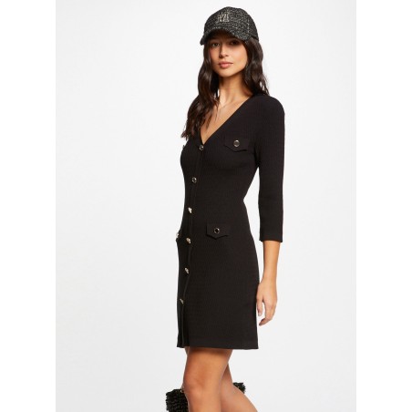 RMLILY - Vestido ajustado de punto con mangas 3/4 en negro