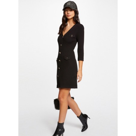 RMLILY - Vestido ajustado de punto con mangas 3/4 en negro