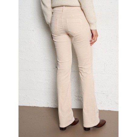 POLENO - Pantalón de pana recto en beige