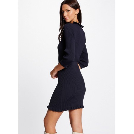 RMISS - Vestido tipo jersey ajustado con cuello alto en azul