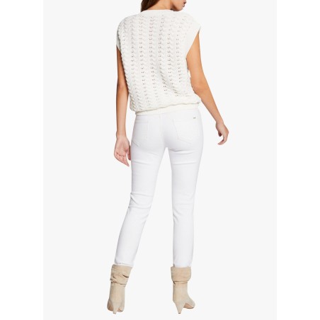 PETRA1 - Vaquero skinny de talle bajo en blanco