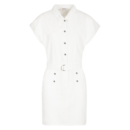 RDENIM - Vestido corto ajustado de mezclilla en blanco