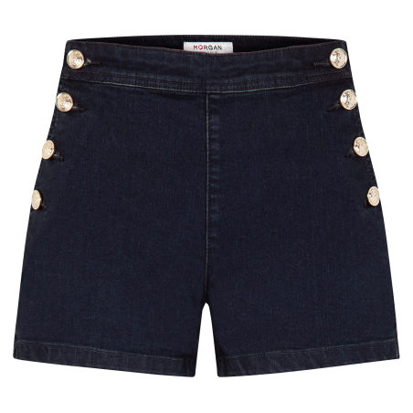 SHIVAL - Short ajustado de mezclilla en azul