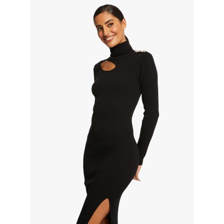 RMDING - Vestido midi con cuello alto en negro