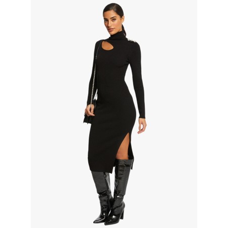 RMDING - Vestido midi con cuello alto en negro