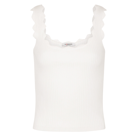 MSIRENE - Camiseta de tirantes acanalada en blanco