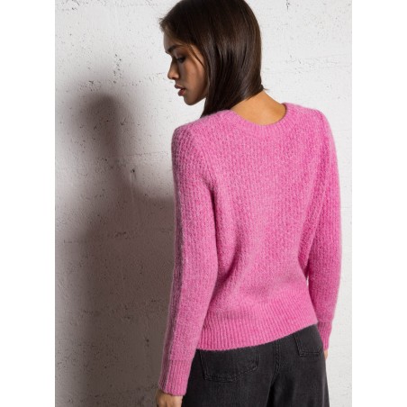 MPAUL - Jersey cuello redondo mangas largas en rosa