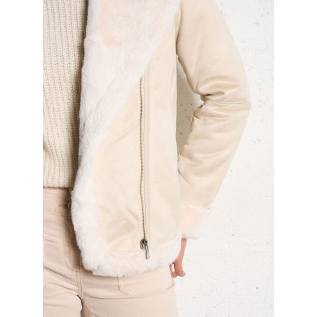 GSAPA - Chaqueta recta con cuello clásico en beige