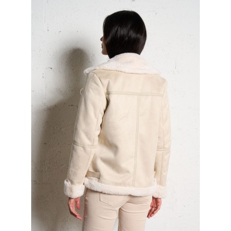 GSAPA - Chaqueta recta con cuello clásico en beige