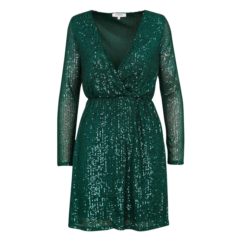 RNINOU - Vestido corto con lentejuelas en verde