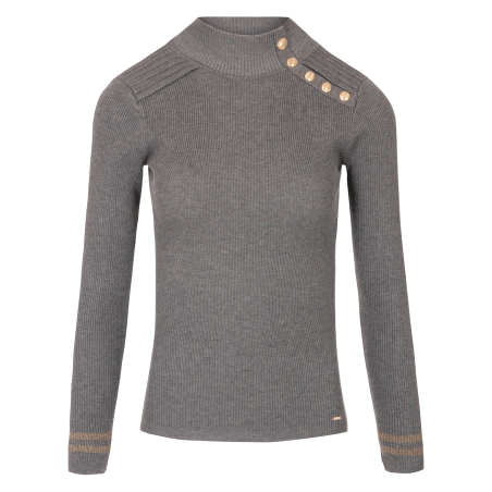 MAVAO.N - Jersey de cuello alto con 5 botones en gris