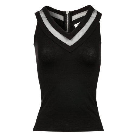 DZANA.N - Camiseta de tirantes con cuello de pico en negro