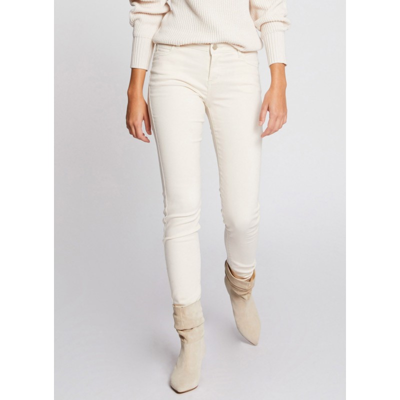 PETRA1 - Vaquero skinny de talle bajo en beige