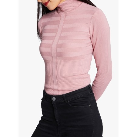 Jersey de cuello vuelto en rosa