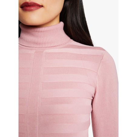 Jersey de cuello vuelto en rosa