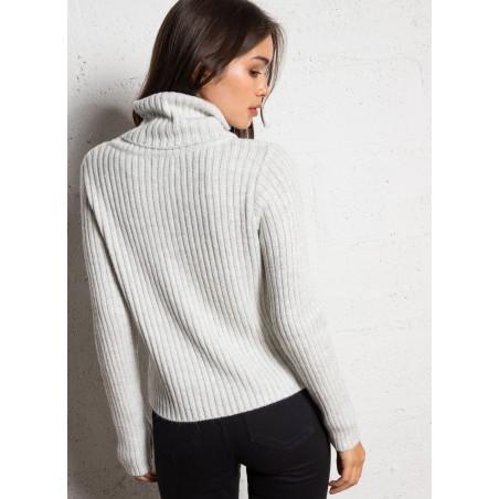 MCASI - Jersey de cuello alto con botones en gris