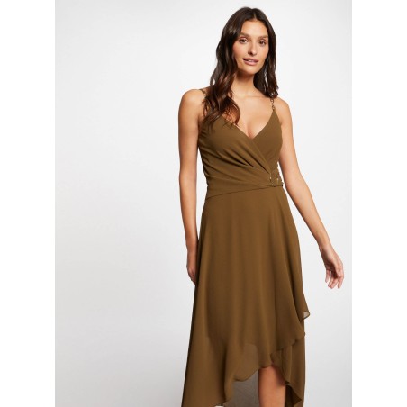 REUILLY - Vestido midi con tirantes finos en verde