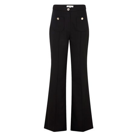 PFLAC.F - Pantalón flare de talle alto en negro