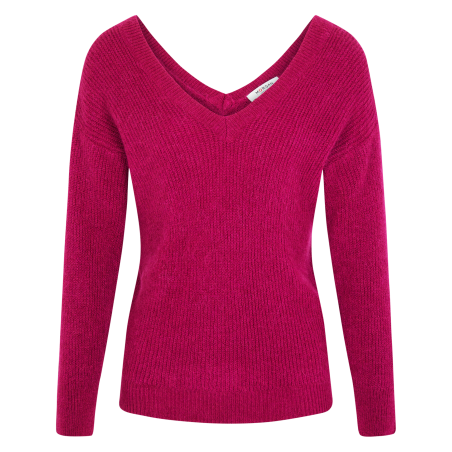 MATILD3 - Jersey con cuello de pico en violeta